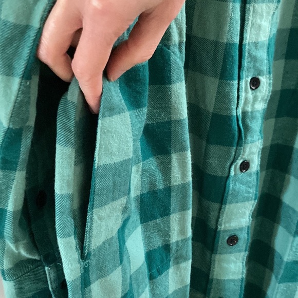 Pact Mineral Green Organic Cotton Flannel Long Shirt Sz Small - Picture 4 of 7